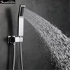 Robinet mitigeur de bain en laiton, ensemble de douche mural, trois fonctions, boîte intégrée, robinet mitigeur avec douchette à main et bec ► Photo 3/6