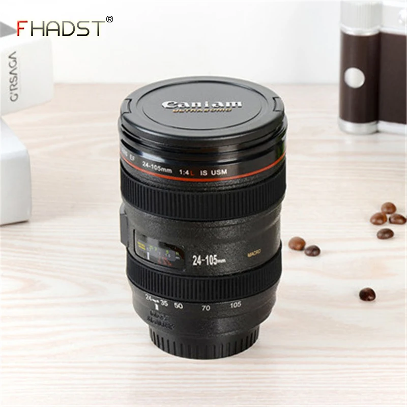 

2018 New 480ML Creative Emulation Camera Lens Mugs Plastic Coffee Tea Water Bottle Cup With Lid Novelty Travel Mug Items Cups