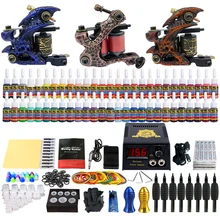 SolongTattoo стартовый комплект татуировки 3 Машинки шейдерный лайнер 54 Чернила блок питания игла Захваты наконечники трубы TK353