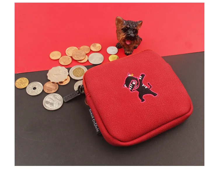 Дизайн, Женский кошелек с вышивкой, милая маленькая сумка для хранения, короткий кошелек из матовой искусственной кожи на молнии для девочек-подростков