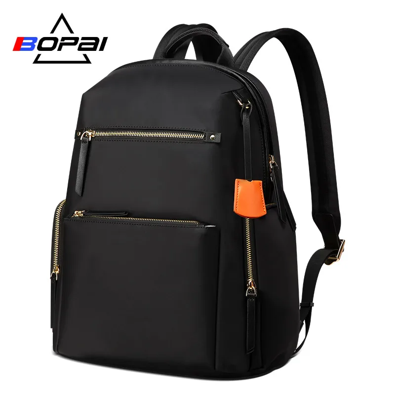BOPAI 2019 Women Backpack Waterproof OL 14inch Women Laptop Backpack Plecak Black Bagpack Travel ...