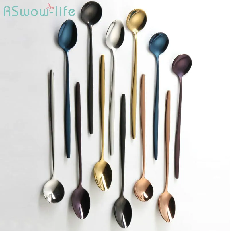 

Stainless Steel Spoons Home Solid Meal Spoons Color Creative Tableware Small Gifts for Guests Home Kitchen Supplies