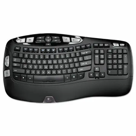 

Logitech K350 Ergonomic Keyboard Membrane Keyboard Irregular Design Wave Shape 2.4G Wireless