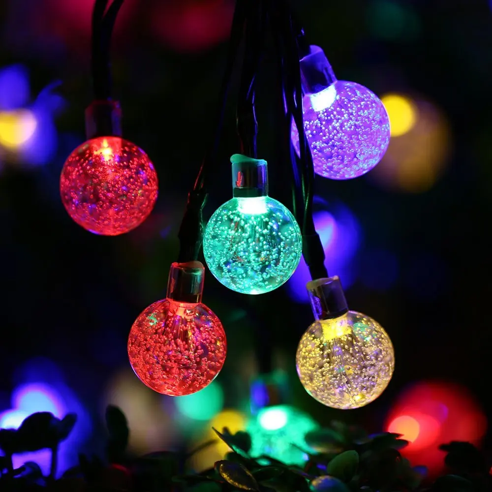 Holigoo Solar Outdoor Crystal Ball String Lights 20ft 30 Led Light Holigoo Solar Outdoor Crystal Ball String Lights 20ft 30 Led Light Globe Garland Lamp For Christmas Wedding Decoration In Lighting Strings From