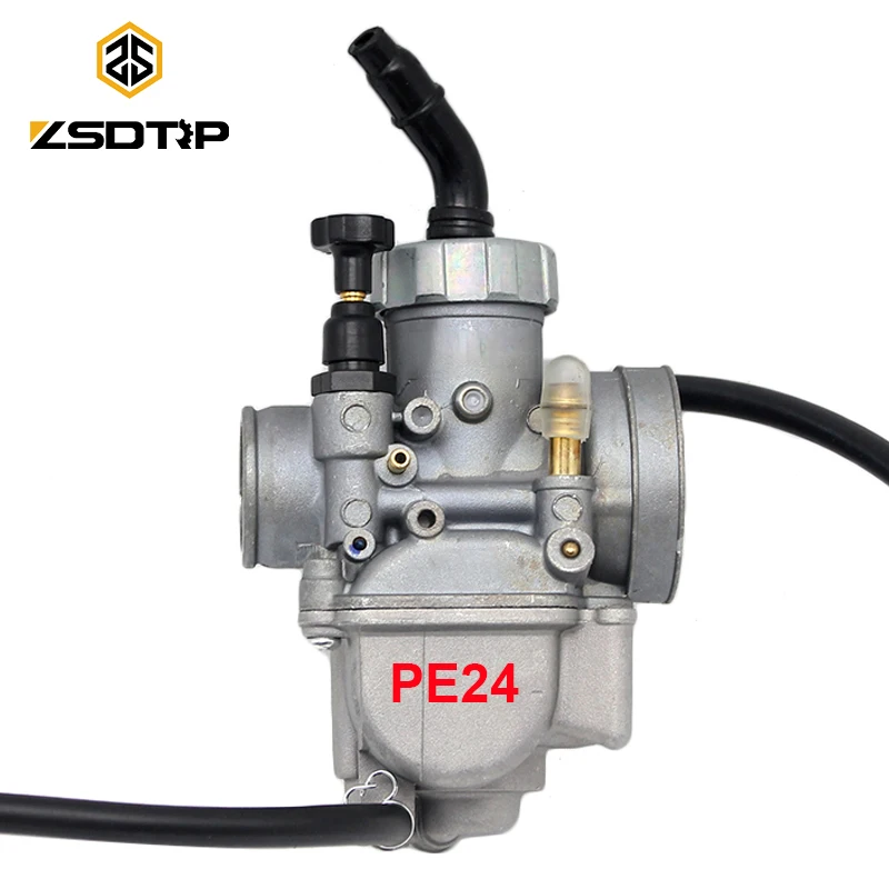 ZSDTRP PE24 KEIHIN 24mm Hand Control/Auto Flat Slide Performance Carburetor For Kawasaki KLF185 KLF185A Scooter ATV Dirt Bike | Автомобили
