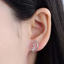 Лидер продаж, подлинные серьги из стерлингового серебра пробы, модные серьги-гвоздики с животными для женщин и талисман для девушки, серебряные украшения