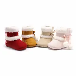 Для маленьких девочек мальчиков теплая обувь мягкие Снегоступы Младенческая малышей потепления кроватка детская обувь куклы baby born обувь