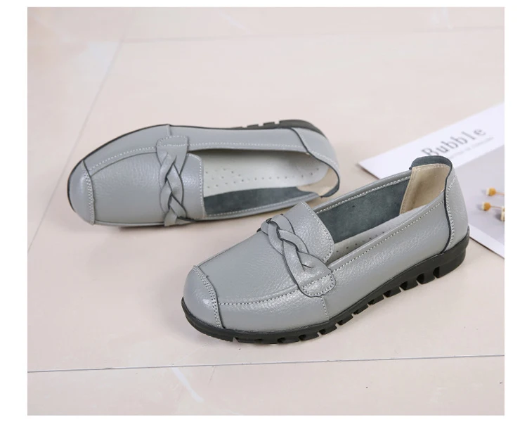 AH 2669-2019 Spring Autumn Women Flat Shoes Genuine Leather Woman Shoe-10