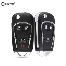KEYYOU Folding Flip 3 4 Buttons Remote Car Key Shell Cover Fob For Chevrolet Cruze Equinox Impala Malibu Sonic Camaro