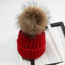 Настоящая Меховая зимняя шапка из норки и лисьего меха, шапка с помпонами, зимняя женская шапка, шапка для девочек, вязаные шапочки, толстая шапка
