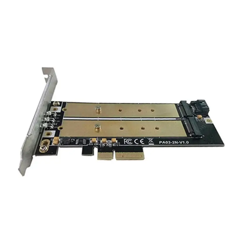 Высокое качество рабочего Dual Порты и разъёмы NGFF M.2 B + M ключ SSD PCI Express PCI-E 4X адаптера drop доставка apr4