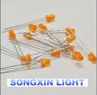 

500pcs LED 3mm Orange/Amber Ultra Bright Round light emitting diode lamp Free Shipping