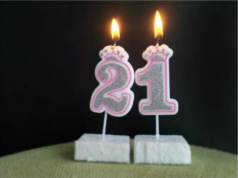 Свечи с цифрами 0, 1, 2, 3, 4, 5, 6, 7, 8, 9, блестящие серебристые, розовые, голубые свечи с короной для детей, девочек и мальчиков, украшения для торта для вечеринки на день рождения