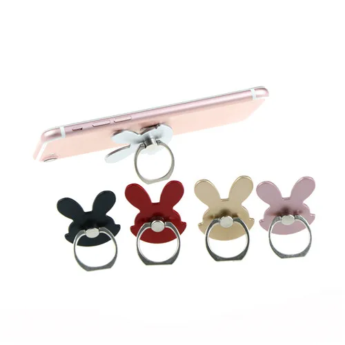 Rabbit Design Phone Holder 360 Degree Metal Finger Ring Mobile Phone Smartphone Stand Holder For IPhone Samsung Huawei