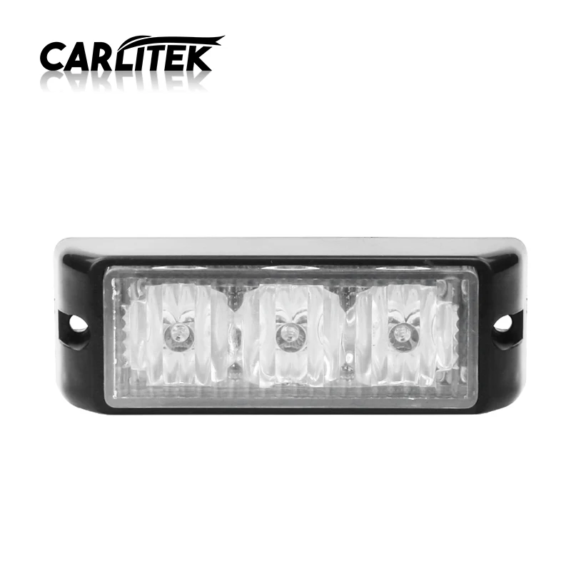 

CARLitek Car Led Police Light Flashing Red Warning Emergency Strobe Lights Flash Lighting 12V 24V 3W 3 Led Auto Accessories