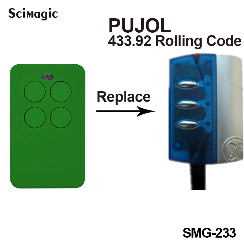 Good Deal Pujol Garage Remote Control 433 92 Rolling Code 100