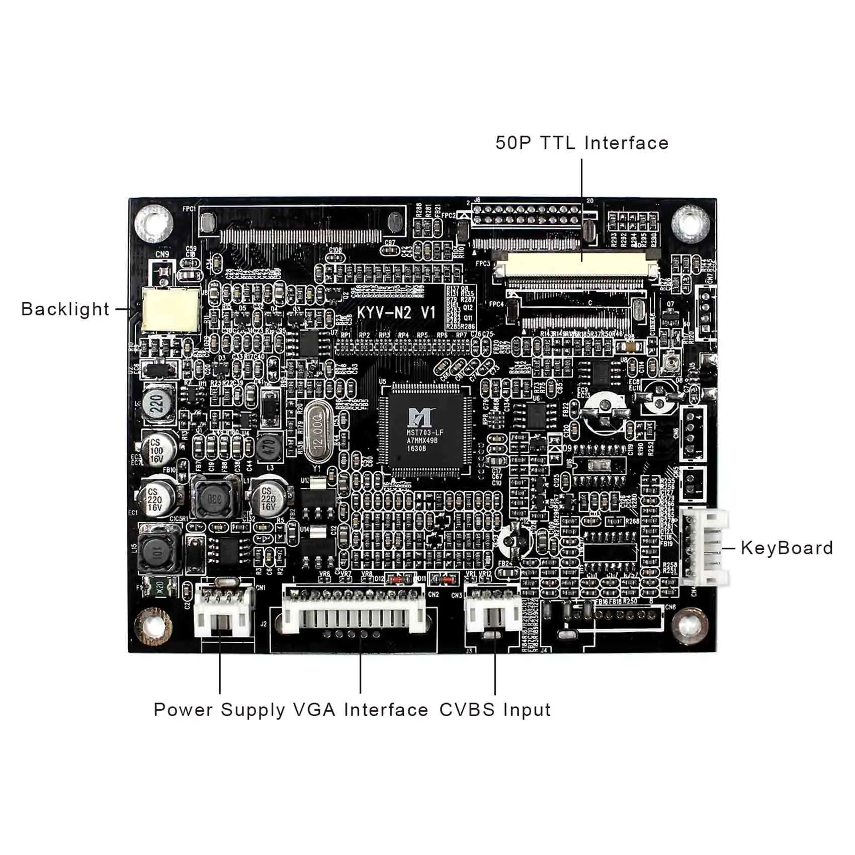 Плата контроллера ЖК дисплея VGA + AV KYV N2 V1 для 5 6 &quotAT056TN52 V3 640x480 панель|board board|board