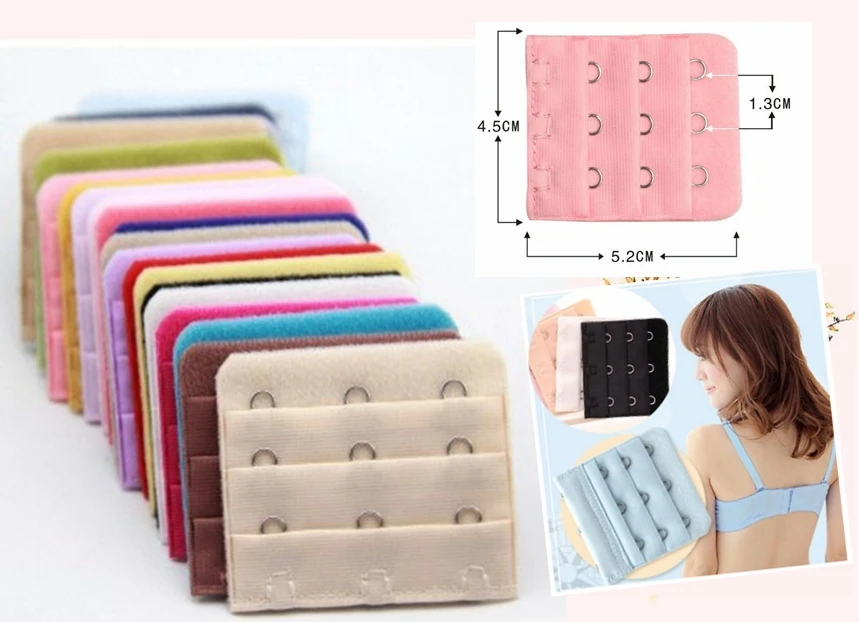 24 colors/ lots 3 row 3 hook bra hook and eye tape use tape bra