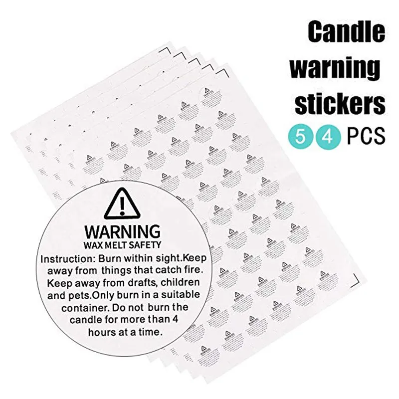 

3 Sheets 1.2 Inch Wax Melting Safety Stickers 162PCS Circles Candle Jar Container Labels Candle Warning Stickers