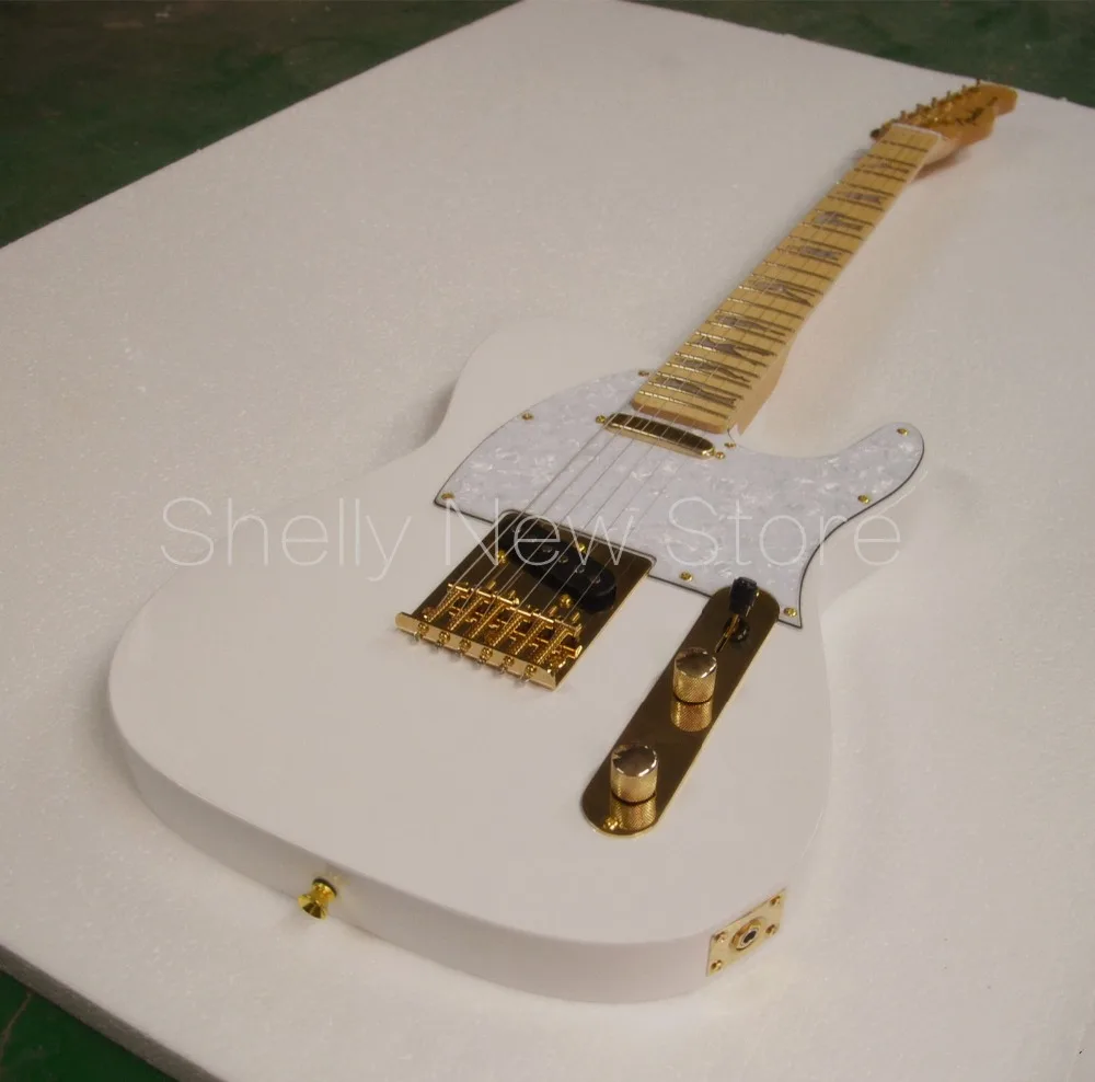 

Shelly new store factory custom white TL sexy woman guitar gold slip pickup 6 strings electric guitars musical instrument shop