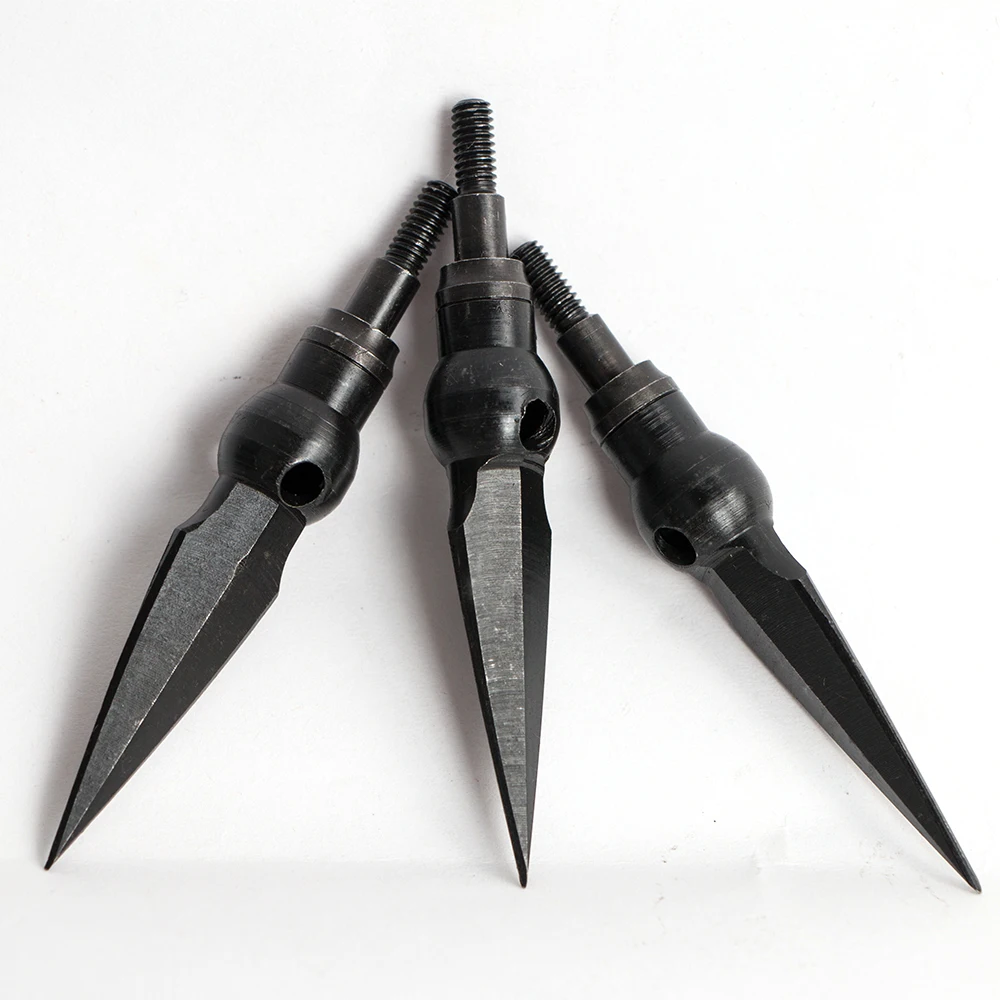 6pcs 210 grain Black Carbon Steel Broadheads for Archery Outdoor