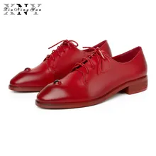 XiuNingYan/Женские повседневные туфли-оксфорды; женская обувь на плоской подошве; весенние лоферы из натуральной кожи; обувь для вождения без застежки; большие размеры 33-41