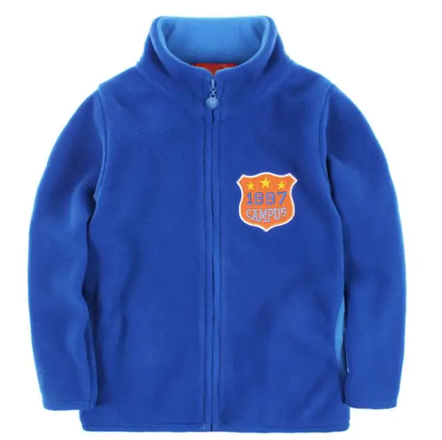 1-9Y Fashion Fleece Solid Kids Coat Full Sleeve With Zipper Spring Winter Children Jackets For Girls Boys KW-1625-3