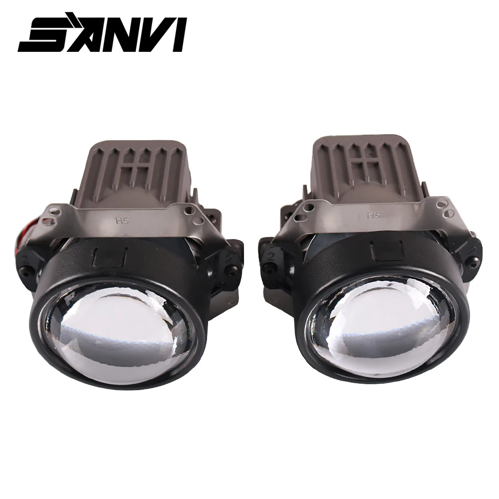 

2017 Free Shipping SANVI LED Projector Lens Headlight With Ballast Angel Eye Mask 35W 5500K Car Styling Auto Lighting Parts