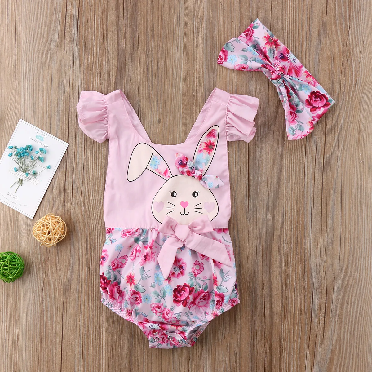 От 0 до 2 лет, кружевная пляжная одежда в стиле пэчворк с принтом кролика для новорожденных девочек, комбинезон, спортивный костюм для малышей+ Венда, комплект одежды