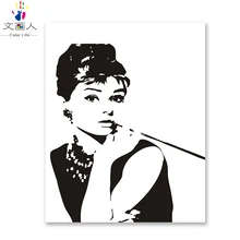 Рисунок Живопись Hofn Monroe diy цифровая картина маслом по номерам для женщин девочек практика краски на холсте картина Искусство Декор стены