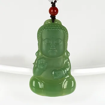 

Natural obsidian Ruyi guan Yin hang/Send stone necklace