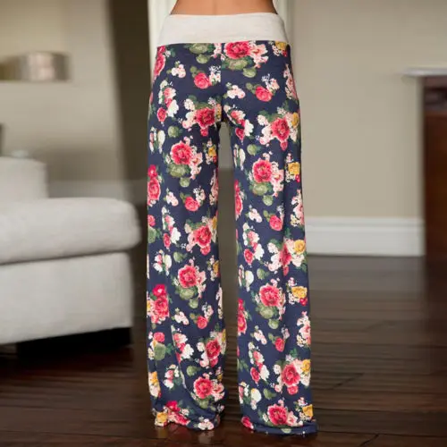 Fashion Women Floral Soft Lounge Wide Leg Pants High Waist Casual Loose Long Pants Trousers Flowers Fashion Women Floral Soft Lounge Wide Leg Pants High Waist Casual Loose Long Pants Trousers Flowers