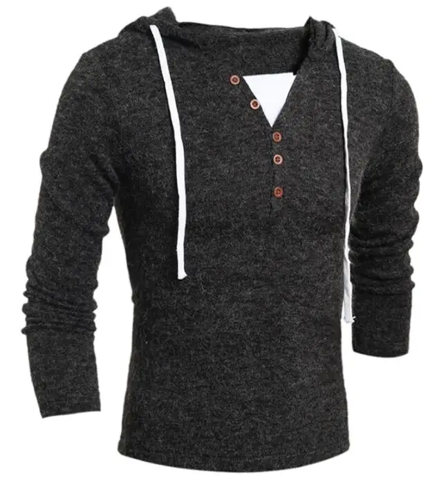 HaiFux Мужской пуловер мужской бренд повседневные тонкие свитера мужские однотонные накидка с капюшоном мужской свитер XXL - Цвет: sh