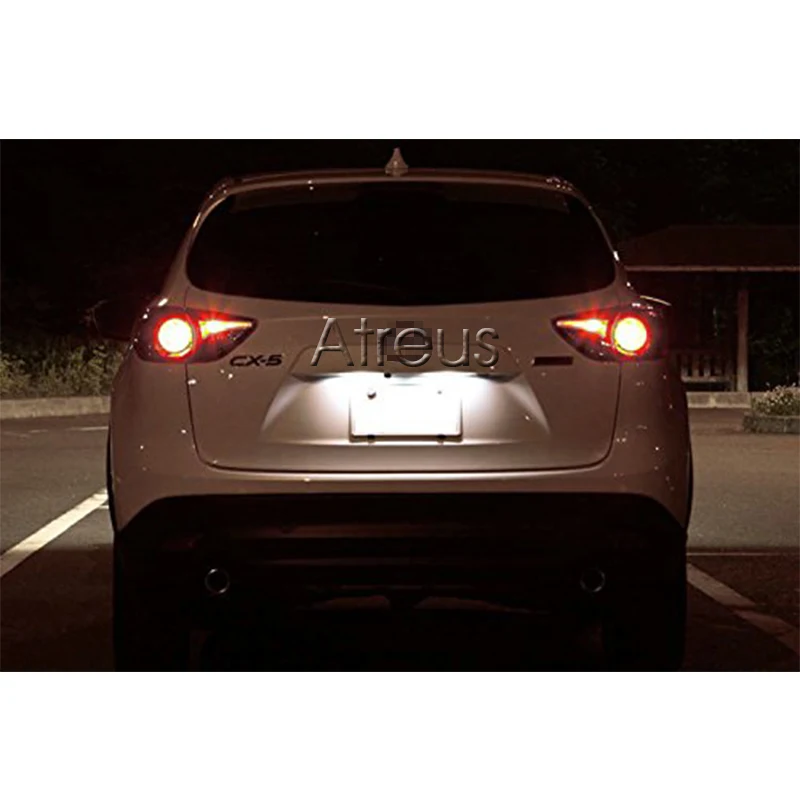 2 шт. для Mazda 6 CX-5 CX-7 CX5 CX7 автомобильные аксессуары светодиодный Подсветка регистрационного номера 12 V Белый, поверхностного монтажа, Светодиодный лампа для освещения номерного знака лампы комплект
