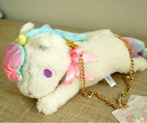 Sanrio Little Twin Stars Unicorn Pink Plush Wallet /&Coin Purse/& Mini Bag NEW