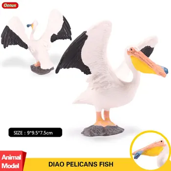 

Oenux New Bird Paradise Pelican Animals Bird Action Figures Figurines Toy Lifelike Static PVC Bird Model Educational Toy For Kid