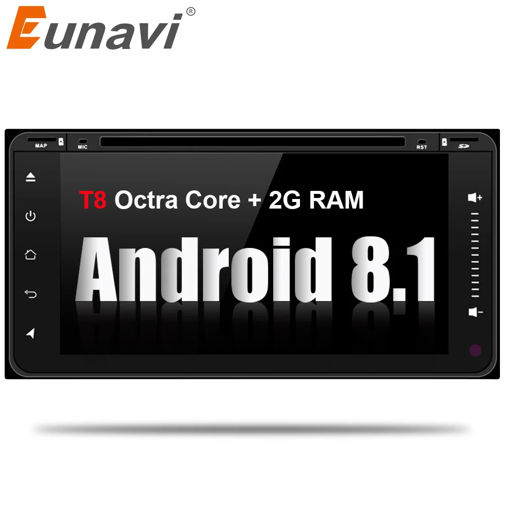

Eunavi 2 Din Android 8.1 Car DVD Player Radio Stereo GPS Navigation For Toyota Hilux Vios Old Camry Rav4 Prado 2003-2008 wifi bt