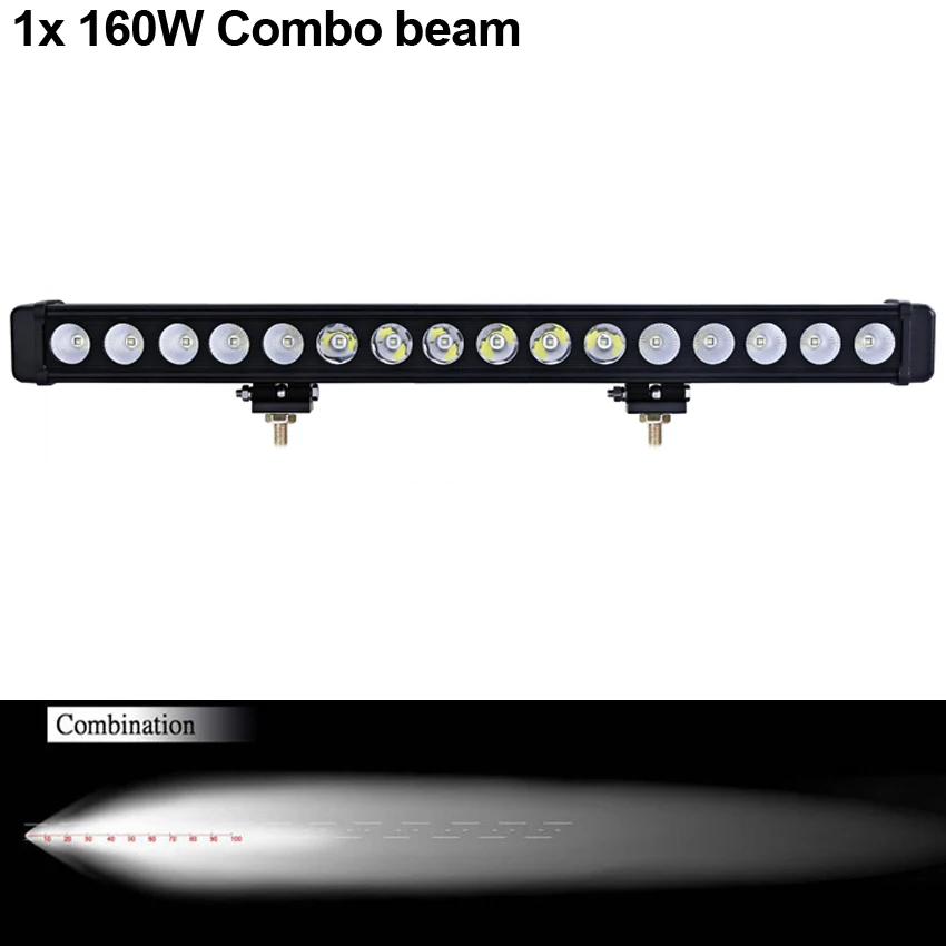 XuanBa 10 Вт/шт. светодиодный светильник-бар автомобильный внешний светильник 12 в светодиодный бар внедорожный 4x4 внедорожник ATV Грузовик трактор Точечный светильник светодиодный рабочий светильник для вождения s - Цвет: 160W Combo Beam