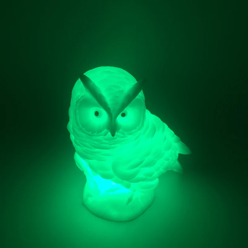 Новое поступление сменный светодиодный ночник Сова мягкий силиконовый 3D