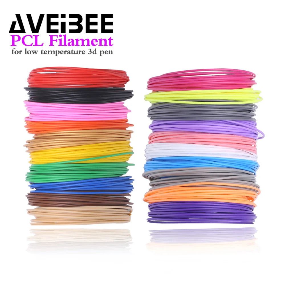 

100 Meter 20 Color PCL Filament 50M 10 Color Materials For Low Temperature 3D Pen Threads Plastic Consumables for KIds Gifts