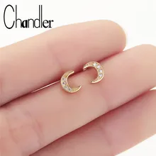 Chandler Горячая Сейлор Мун серьги Crescent Moon Шпилька с кубическим цирконием Луна ухо серьги ювелирные изделия на каждый день лучший маленький подарок