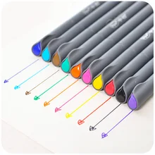 Stylos de gel de couleur à l'eau pour dessin animé manga, 0.38mm de microns, extrême fin, papeterie fournitures scolaires, 10 pièces/lot, EB954