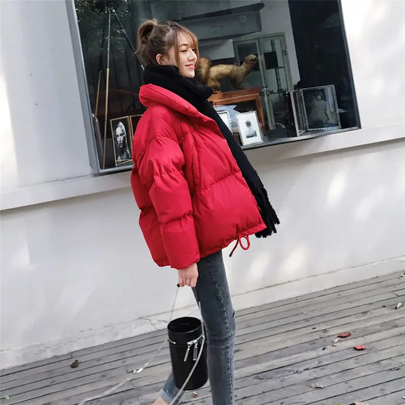 Puff Coat Fashion Korean Cotton Clothing Women's Winter New Loose Thicken Short Down Jacket Student Casual Warm Overcoat f1227