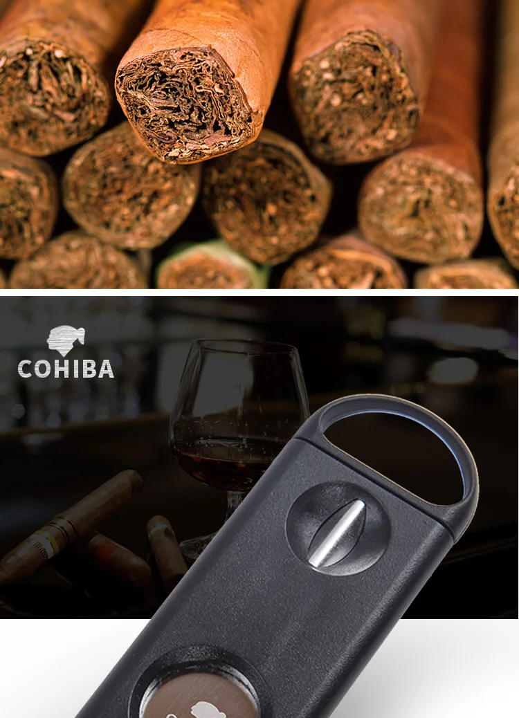 Новинка 1 шт. Cohiba Cigar V-Cut Cigar Cutter из нержавеющей стали черная машинка для стрижки сигар аксессуары для сигар