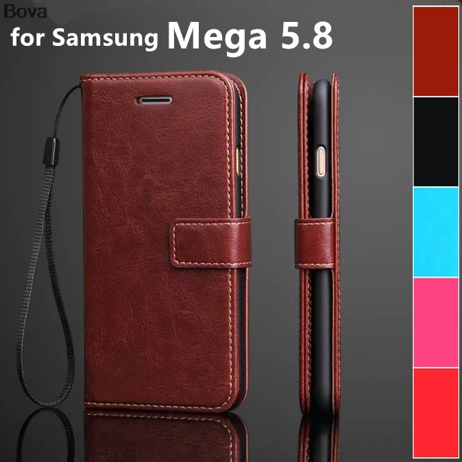 Мега 5 8 держатель для карт чехол samsung galaxy Mega i9152 i9150 P709 кожаный телефона ультра