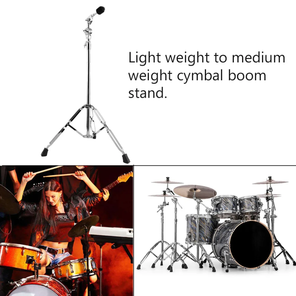 

Double Braced Legs Lightweight Drum Cymbal Boom Stand Anti-Slip Design Rubber Legs Griffin Drum Hardware Arm Mount Set