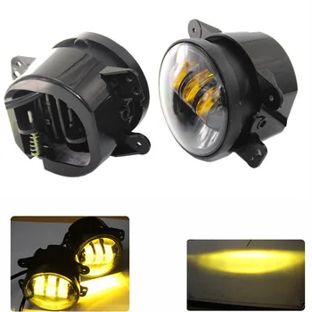

For Jeep Wrangler JK TJ LJ Unlimited Dodge Chrysler Projector Lens 4"Inch 30W Round Led Fog Lights Auto LED Driving Front Bumper