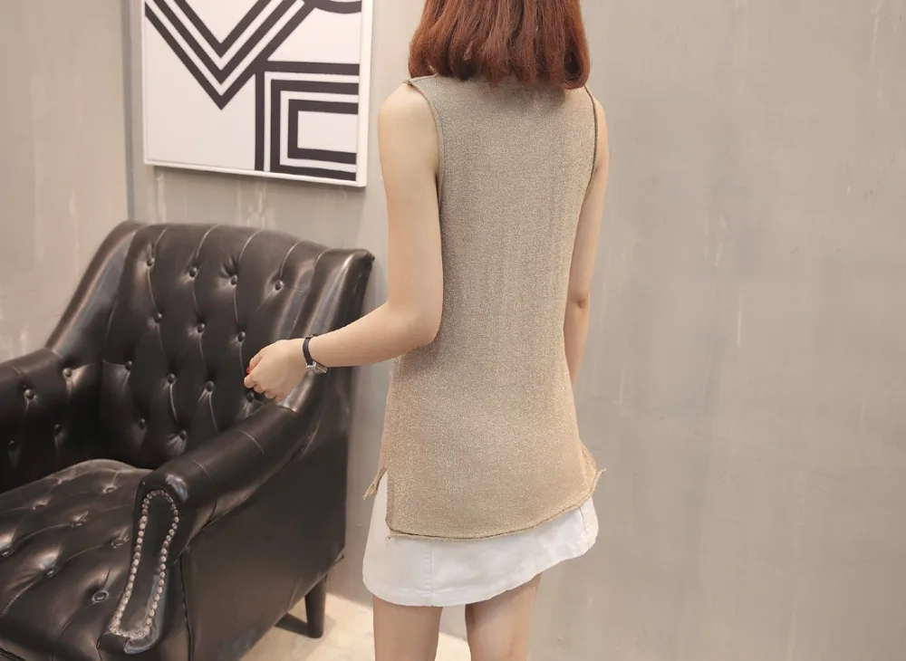 knitted vest F2501 khaki-3