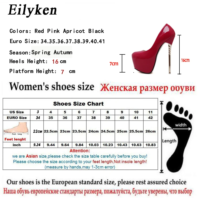 Eilyken 2019 New Spring Woman Pumps shoes Sexy Extreme High heels Wedding shoes Patent Leather Party shoes size 34-40