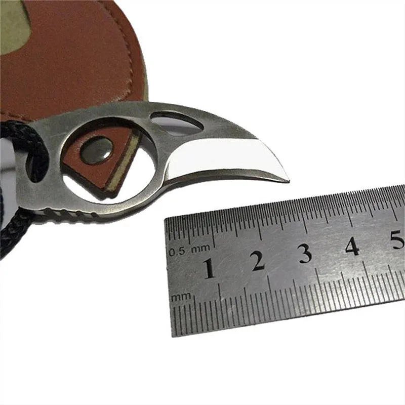 Mini Portable Knife Survival Self-defense Claw with Leather Sheath Defense personal EDC Tool Home Outdoor Sports Tactical Kits